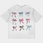 Bow Set Oversized White Tee